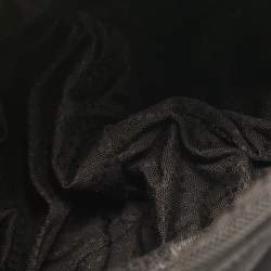 Pre Owned Gucci Black Nylon and Patent Leather Bamboo Hobo