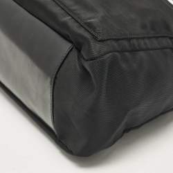 Pre Owned Gucci Black Nylon and Patent Leather Bamboo Hobo