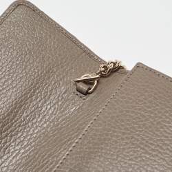 Gucci Grey Leather Interlocking G Wallet on Chain