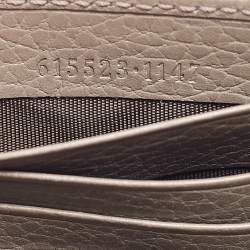 Gucci Grey Leather Interlocking G Wallet on Chain