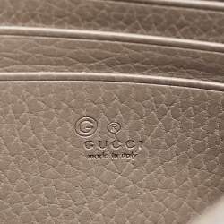 Gucci Grey Leather Interlocking G Wallet on Chain