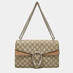 Pre Owned حقيبة كتف غوتشي ديونيسوس سويدي وكانفاس جي جي سوبريم بيج صغيرة