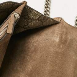 Pre Owned حقيبة كتف غوتشي ديونيسوس سويدي وكانفاس جي جي سوبريم بيج صغيرة