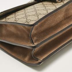 Pre Owned حقيبة كتف غوتشي ديونيسوس سويدي وكانفاس جي جي سوبريم بيج صغيرة