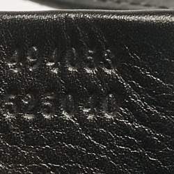 Pre Owned Gucci Black Leather Logo Drawstring Backpack