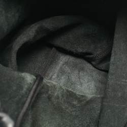 Pre Owned Gucci Black Leather Logo Drawstring Backpack