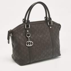 Gucci Choco Brown Guccissima Leather Interlocking G Charm Satchel