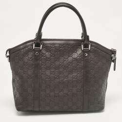 Gucci Choco Brown Guccissima Leather Interlocking G Charm Satchel