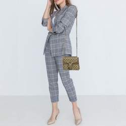Pre Owned Gucci Beige GG Supreme Canvas and Suede Mini Dionysus Shoulder Bag