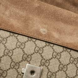 Pre Owned Gucci Beige GG Supreme Canvas and Suede Mini Dionysus Shoulder Bag