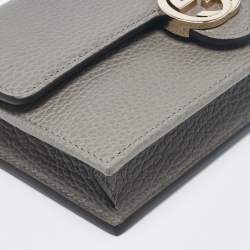 Gucci Grey Leather Leather Interlocking G Wallet On Chain