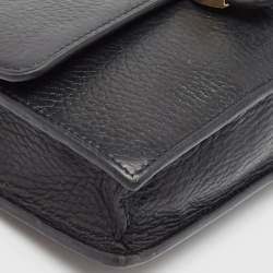 Gucci Black Leather Interlocking G Wallet On Chain