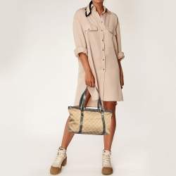 Gucci Beige/Metallic GG Canvas and Leather Abbey D-Ring Tote