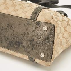 Gucci Beige/Metallic GG Canvas and Leather Abbey D-Ring Tote