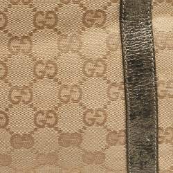 Gucci Beige/Metallic GG Canvas and Leather Abbey D-Ring Tote