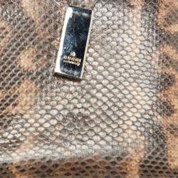 Gucci Brown Karung Leather Trifold Wallet