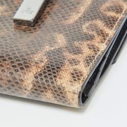 Gucci Brown Karung Leather Trifold Wallet