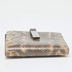 Gucci Brown Karung Leather Trifold Wallet