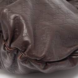 Pre Owned حقيبة غوتشي هيستريا جلد غوتشيسيما بني كبيرة