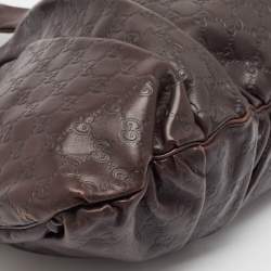 Pre Owned حقيبة غوتشي هيستريا جلد غوتشيسيما بني كبيرة