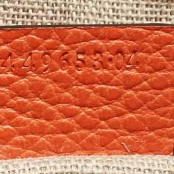 Pre Owned Gucci Orange Leather Bamboo Tassel Zip Pouch