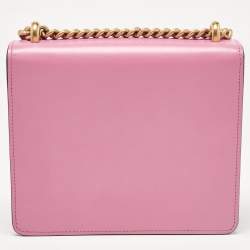 Gucci Pink Leather Small GG Marmont Chain Shoulder Bag