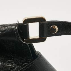 Pre Owned Gucci Black Guccissima Leather Medium New Ladies Web Hobo