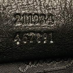 Pre Owned Gucci Black Guccissima Leather Medium New Ladies Web Hobo