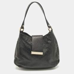 Pre Owned Gucci Black Guccissima Leather Medium New Ladies Web Hobo