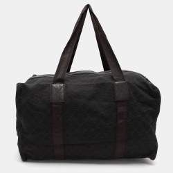 Gucci Brown GG Canvas and Leather Duffel Bag