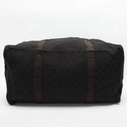 Gucci Brown GG Canvas and Leather Duffel Bag