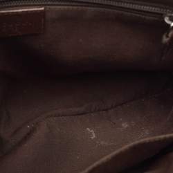 Pre Owned Gucci Dark Brown/Beige GG Canvas and Leather Messenger Bag