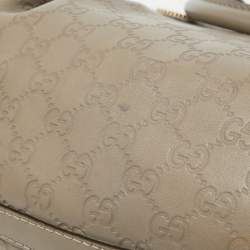 Pre Owned Gucci Grey Guccissima Leather Medium Scarlett Stud Interlocking Hobo