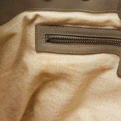 Pre Owned Gucci Grey Guccissima Leather Medium Scarlett Stud Interlocking Hobo