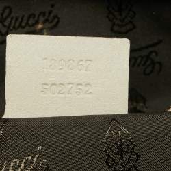 Pre Owned Gucci Beige Python Pop Bamboo Satchel