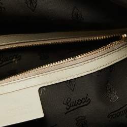 Pre Owned Gucci Beige Python Pop Bamboo Satchel