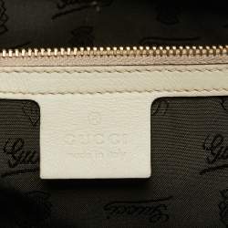 Pre Owned Gucci Beige Python Pop Bamboo Satchel