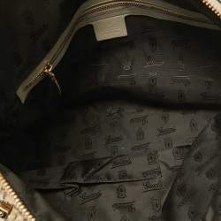 Pre Owned Gucci Beige Python Pop Bamboo Satchel