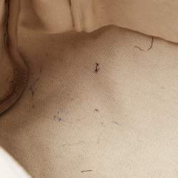 Pre Owned Gucci White/Beige GG Supreme Canvas Medium Italian GG Flap Boston Bag