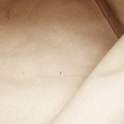 Pre Owned Gucci White/Beige GG Supreme Canvas Medium Italian GG Flap Boston Bag