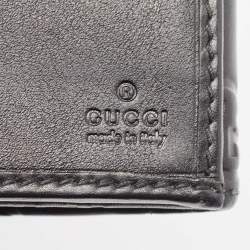 Gucci Black Guccissima Leather Metal Bar Continental Wallet