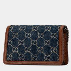 Gucci Blue/Brown Super Mini GG Denim Dionysus Crossbody Bag