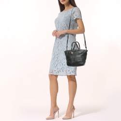 Pre Owned Gucci Black Guccissima Leather Small Bree Tote