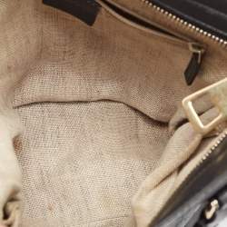 Pre Owned Gucci Black Guccissima Leather Small Bree Tote