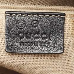 Pre Owned Gucci Black Guccissima Leather Small Bree Tote