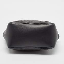 Pre Owned Gucci Black Guccissima Leather Small Bree Tote