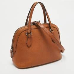 Pre Owned Gucci Brown Leather Mini Dome Satchel