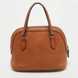 Pre Owned Gucci Brown Leather Mini Dome Satchel