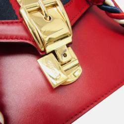 Gucci Red Leather Mini Sylvie Shoulder Bag