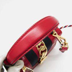 Gucci Red Leather Mini Sylvie Shoulder Bag